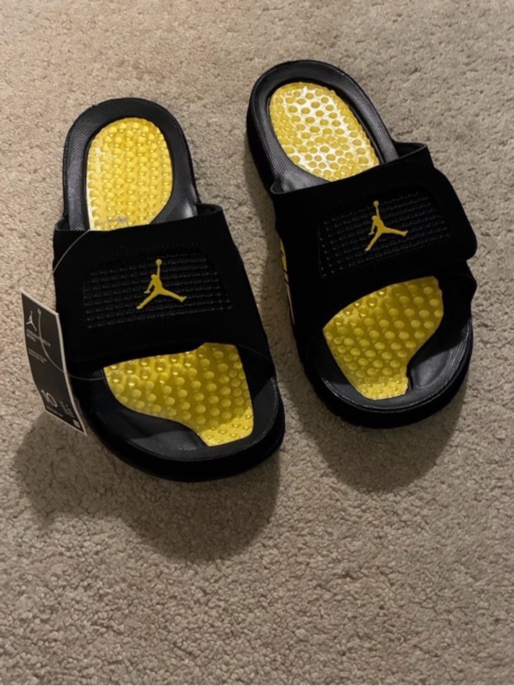 Jordan Slide Sandals - Black and Yellow